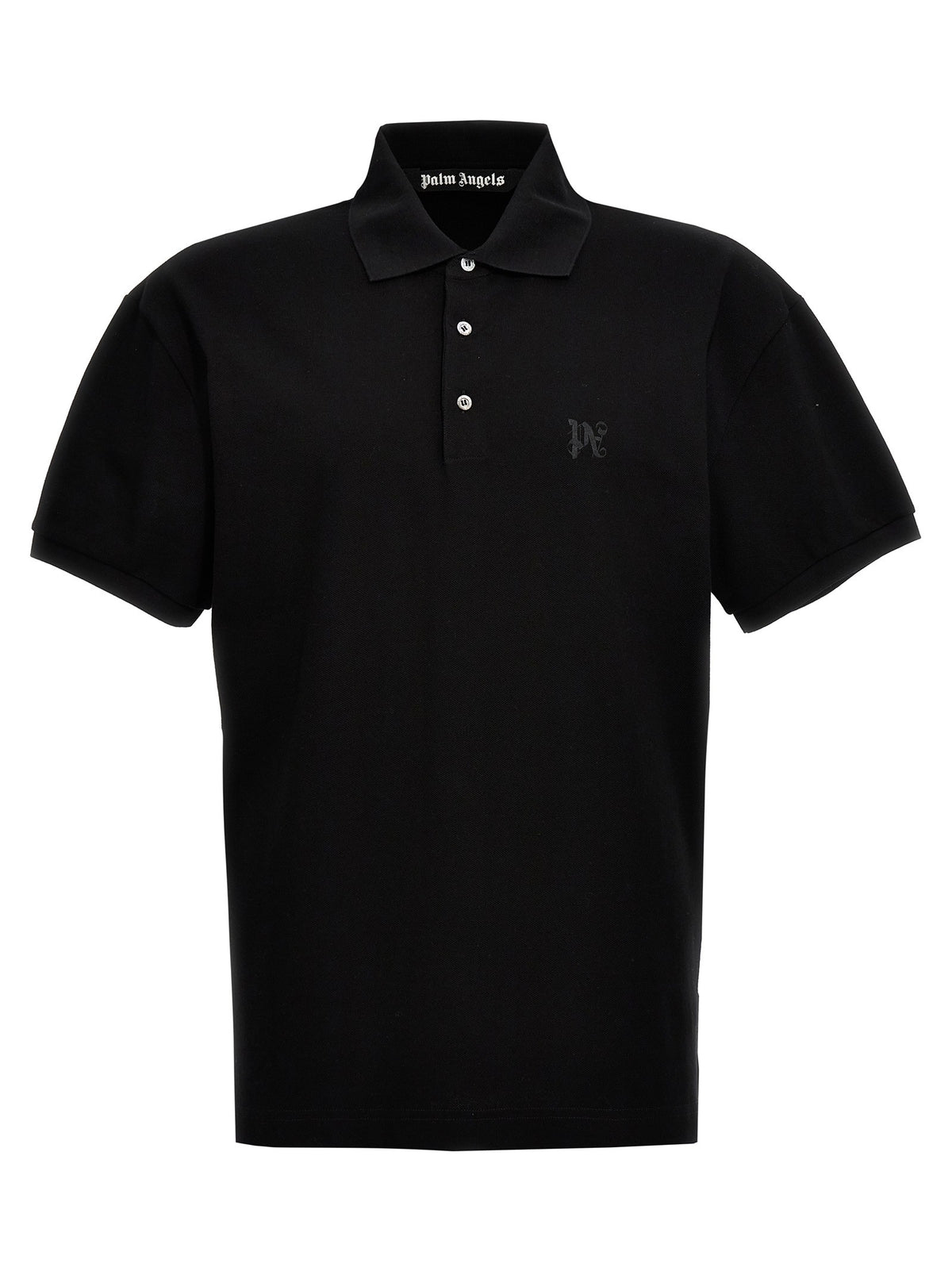 Palm Angels Monogram Polo Shirt Black