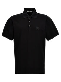 Palm Angels Monogram Polo Shirt Black