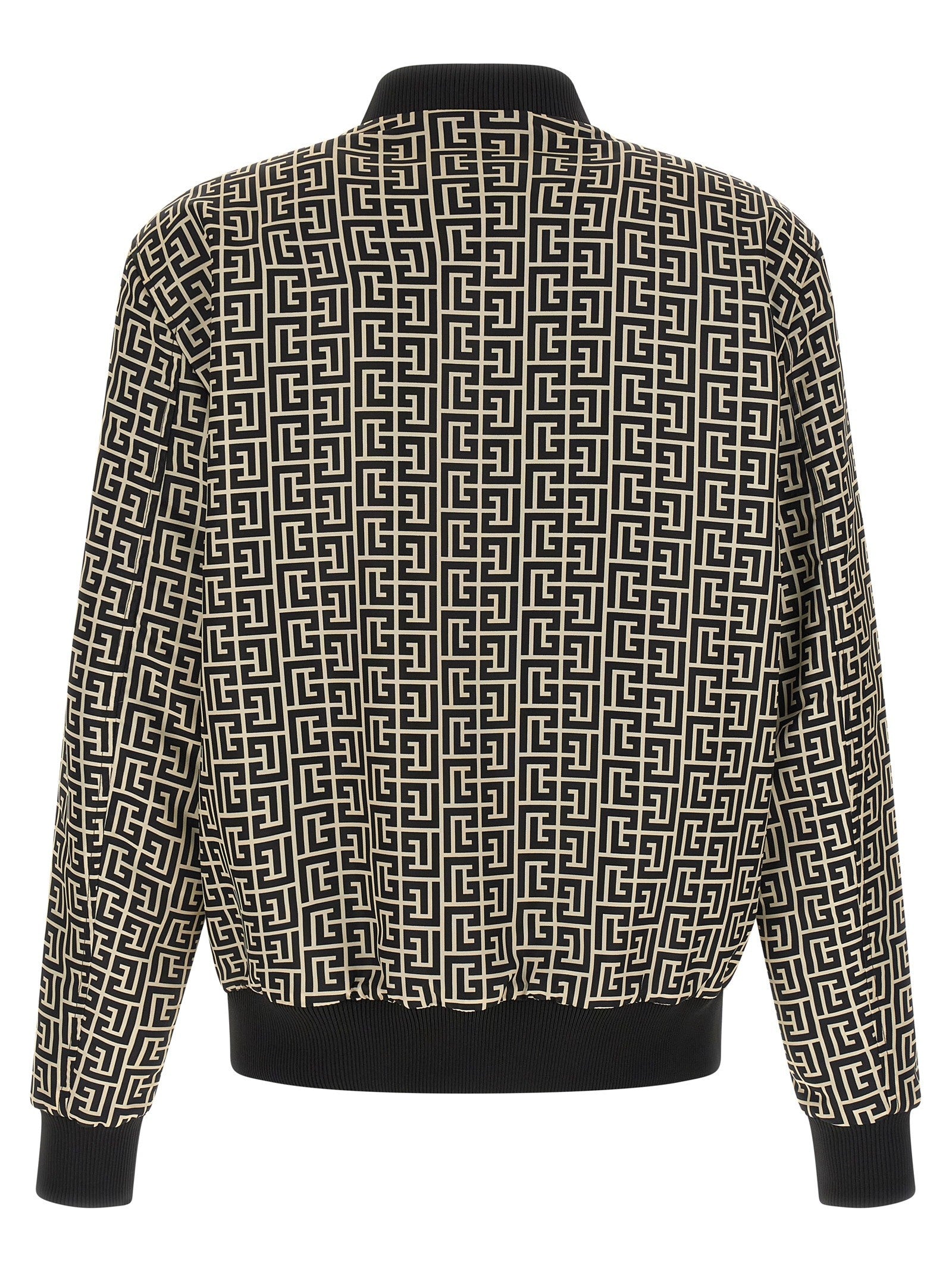 Balmain Monogram Reversible Bomber Jacket Black