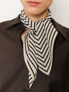 Toteme Women's Monogram Silk Scarf White, view 2
