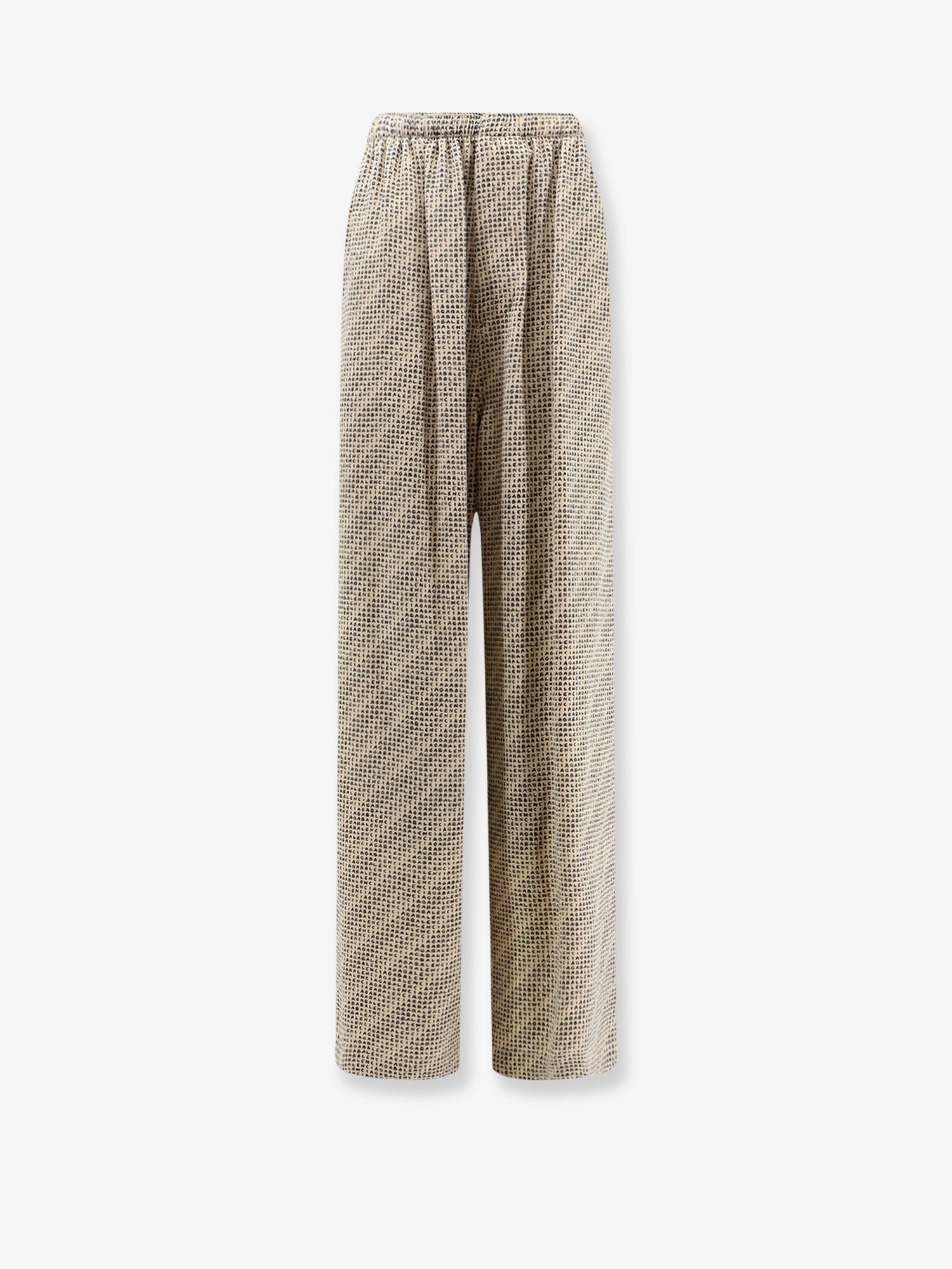 Balenciaga Women's Monogram Silk Trousers Black