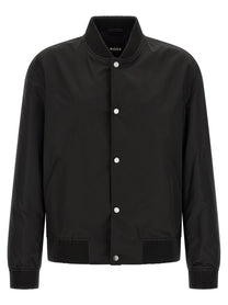 HUGO BOSS Monogram Sleeve Bomber Jacket Black