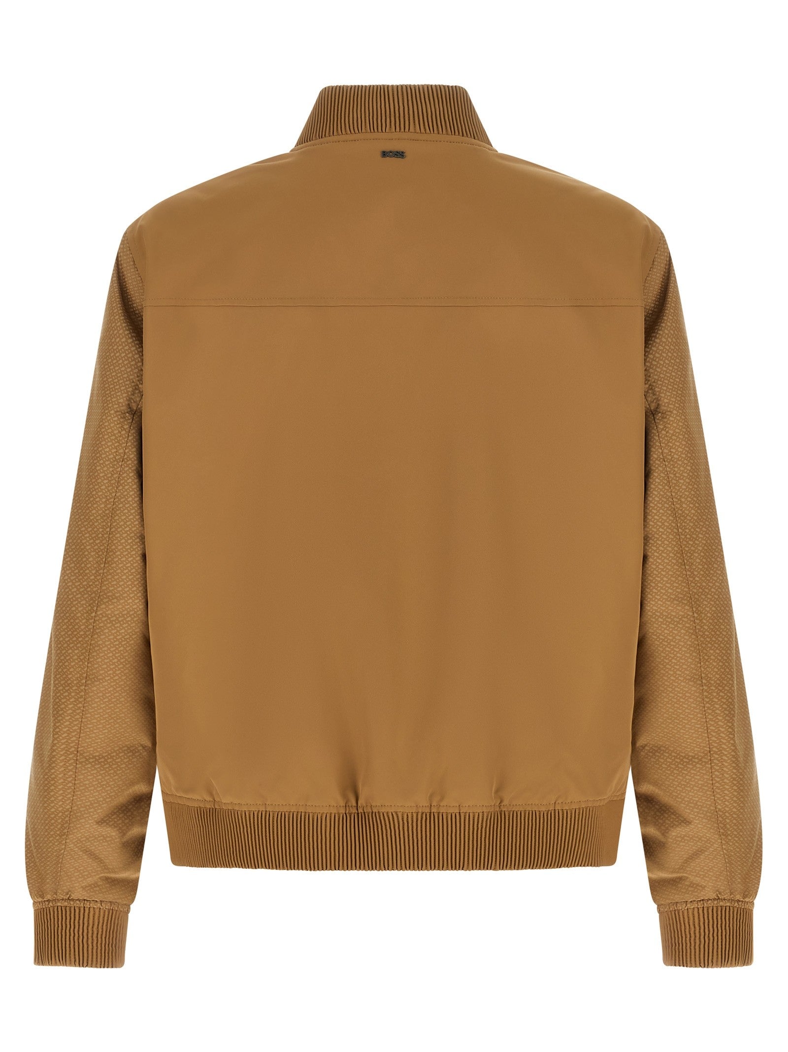 HUGO BOSS Monogram Sleeve Bomber Jacket Beige