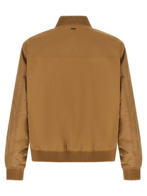 HUGO BOSS Monogram Sleeve Bomber Jacket Beige