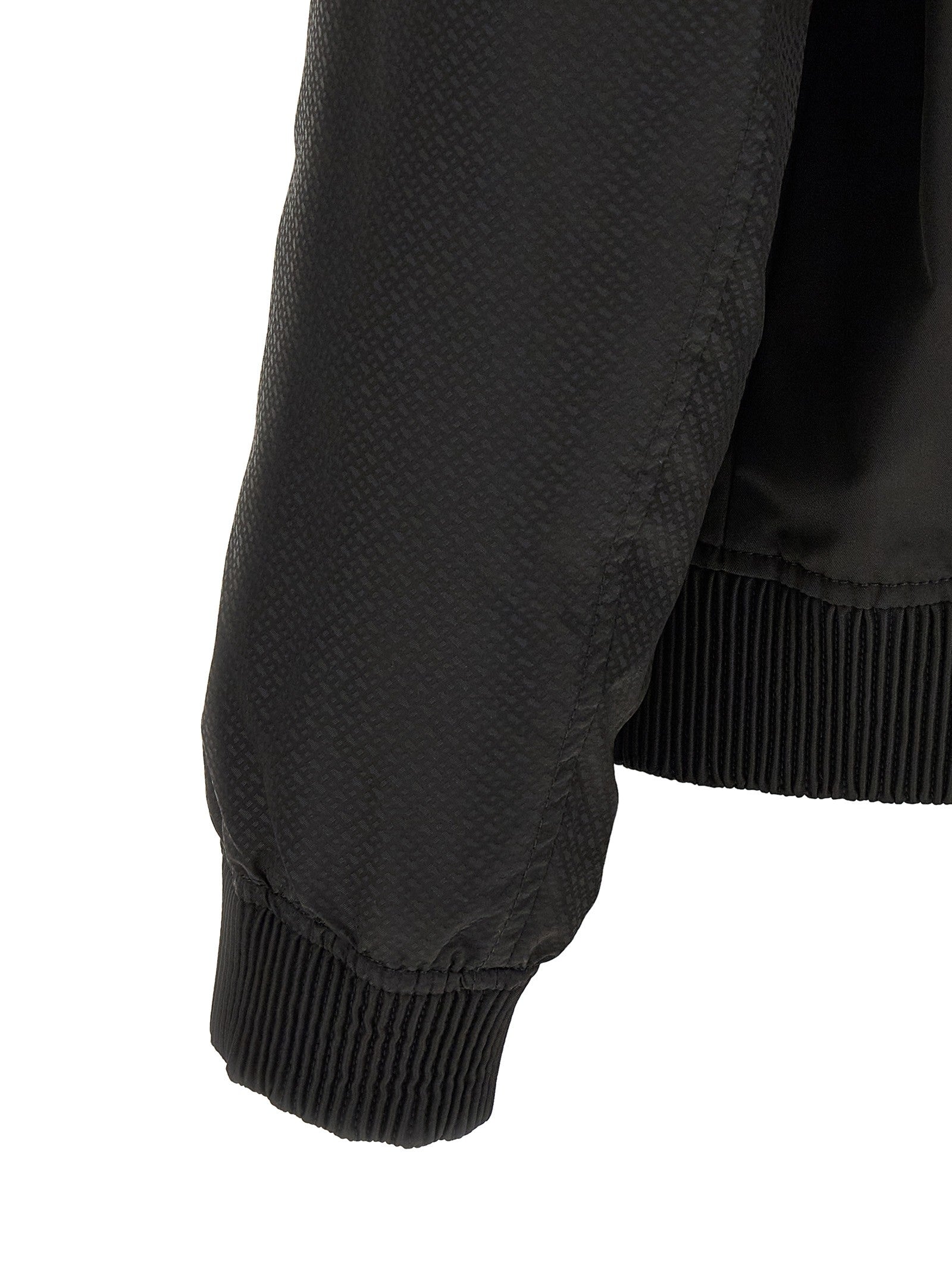 HUGO BOSS Monogram Sleeve Bomber Jacket Black
