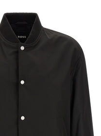 HUGO BOSS Monogram Sleeve Bomber Jacket Black