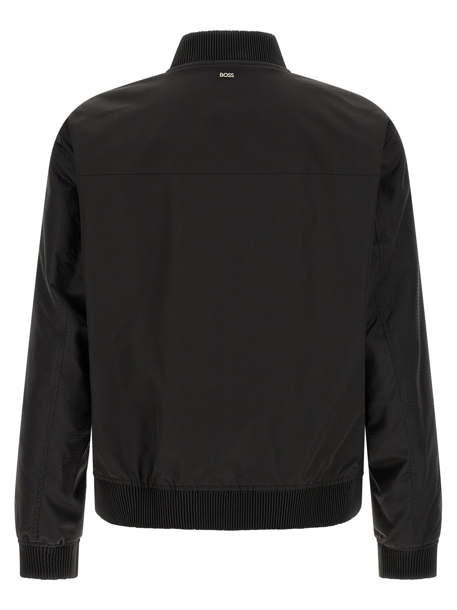 HUGO BOSS Monogram Sleeve Bomber Jacket Black
