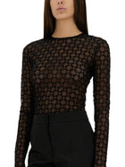 Givenchy Women's Monogram Tulle Bodysuit Black, view 3