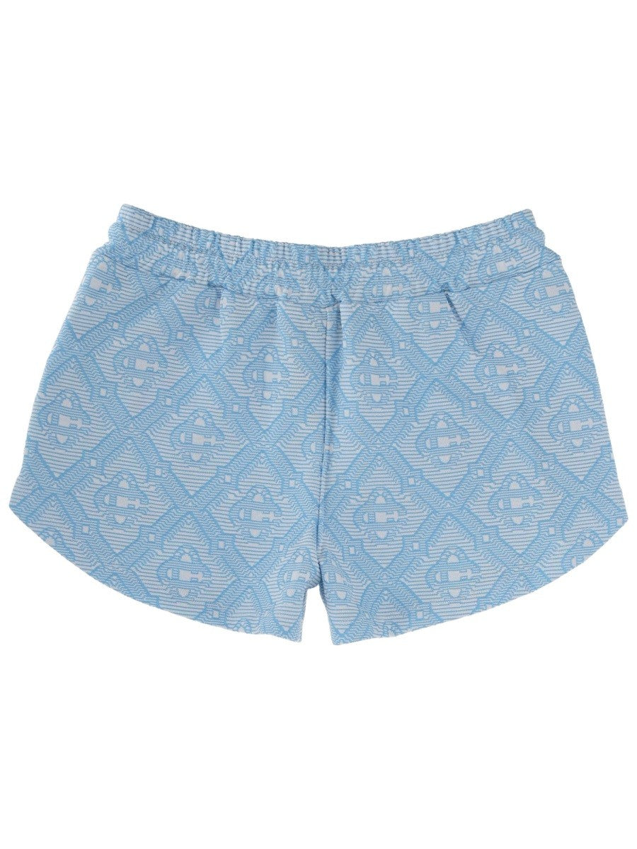 Casablanca Women's Monogram Weave Shorts Blue