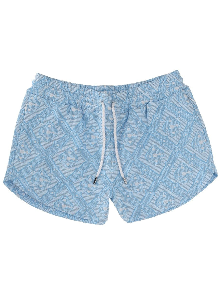 Casablanca Women's Monogram Weave Shorts Blue