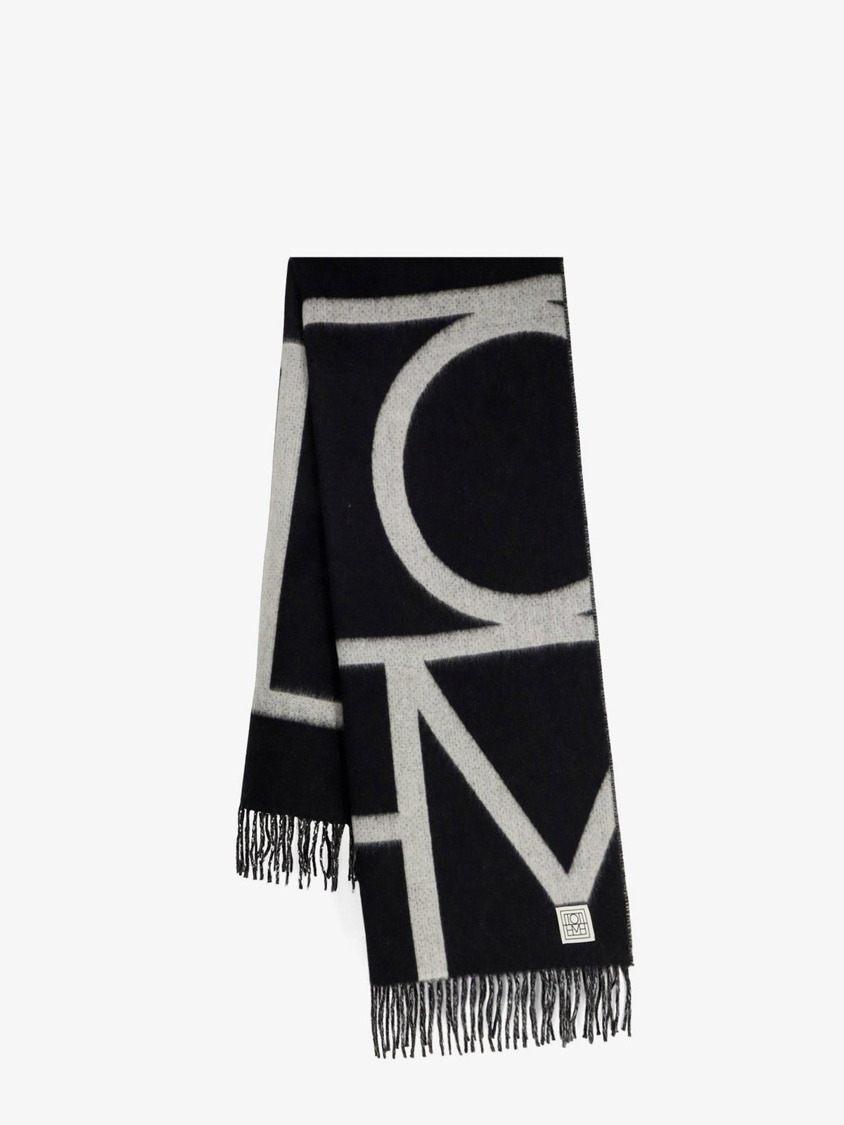 Toteme Women's Monogram Wool Scarf Black