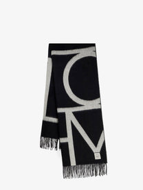 Toteme Women's Monogram Wool Scarf Black