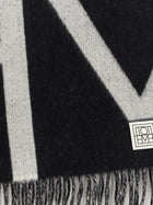 Toteme Women's Monogram Wool Scarf Black, view 2
