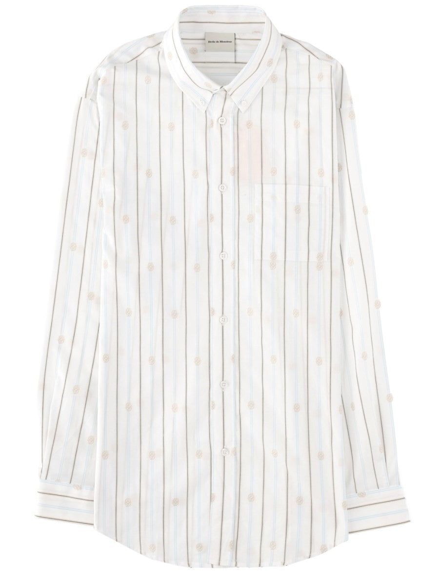 Drôle de Monsieur Men's Monogramme Shirt White