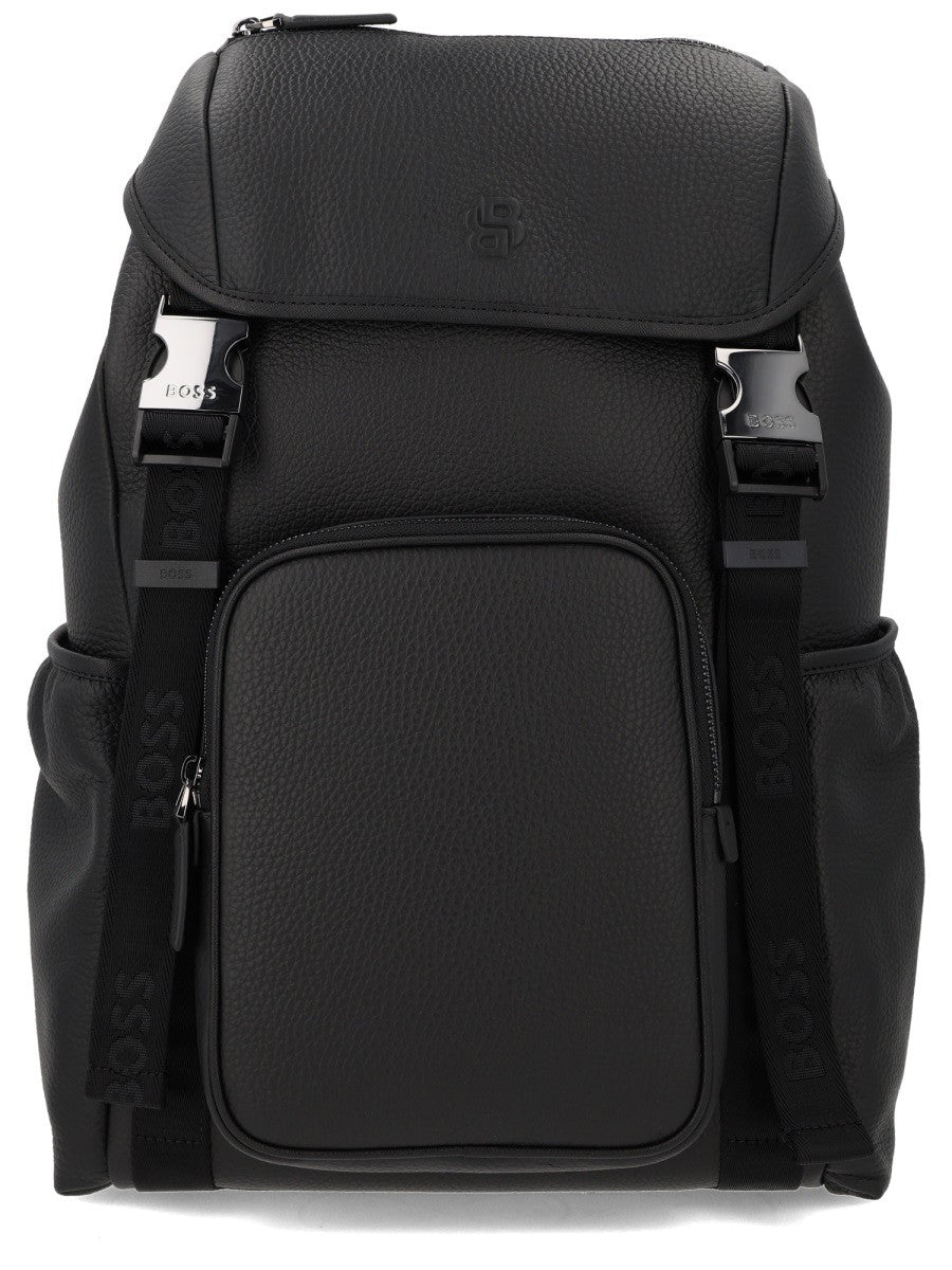Boss Men's Monogrammed Backpack Black