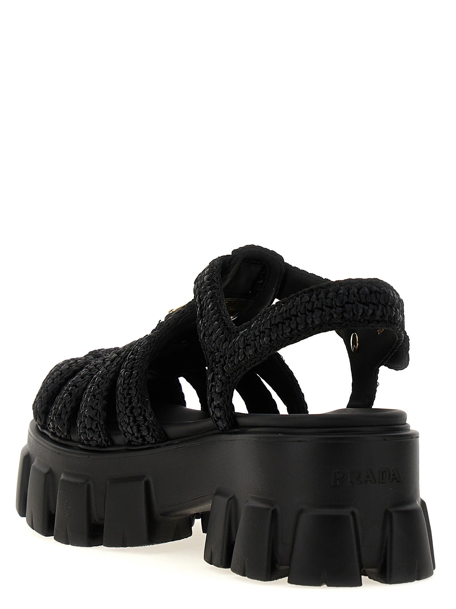 Prada Monolith Sandals Black
