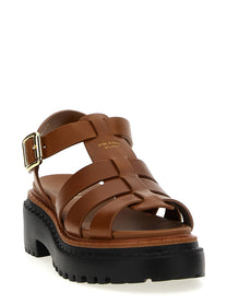 PRADA Monolith Sandals Brown