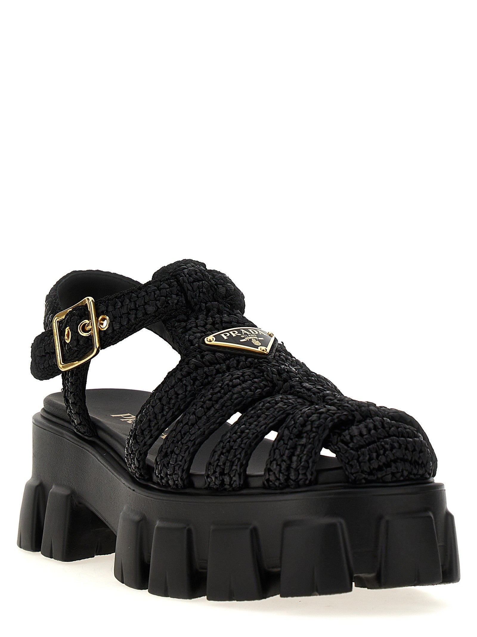 Prada Monolith Sandals Black