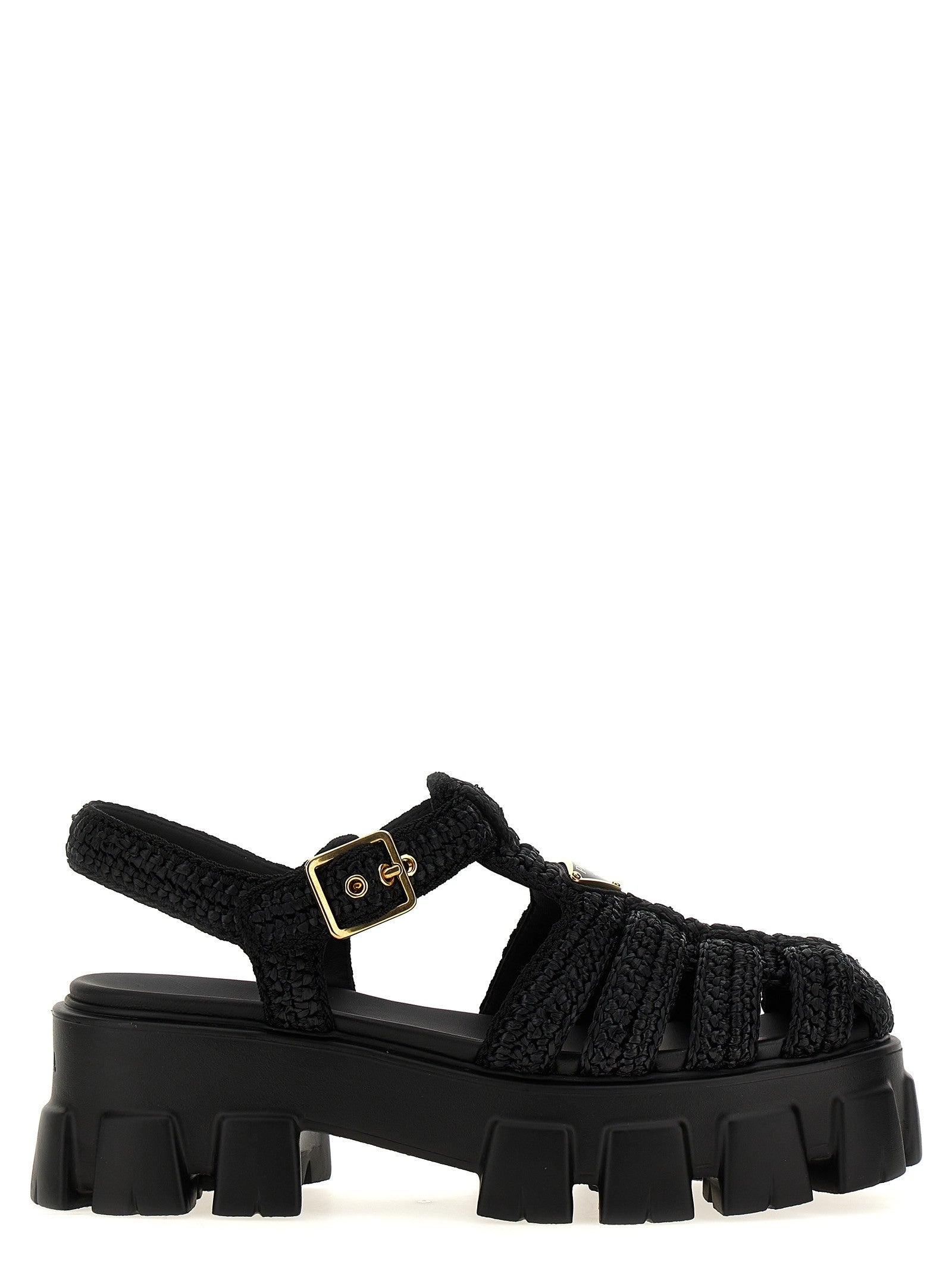 Prada Monolith Sandals Black
