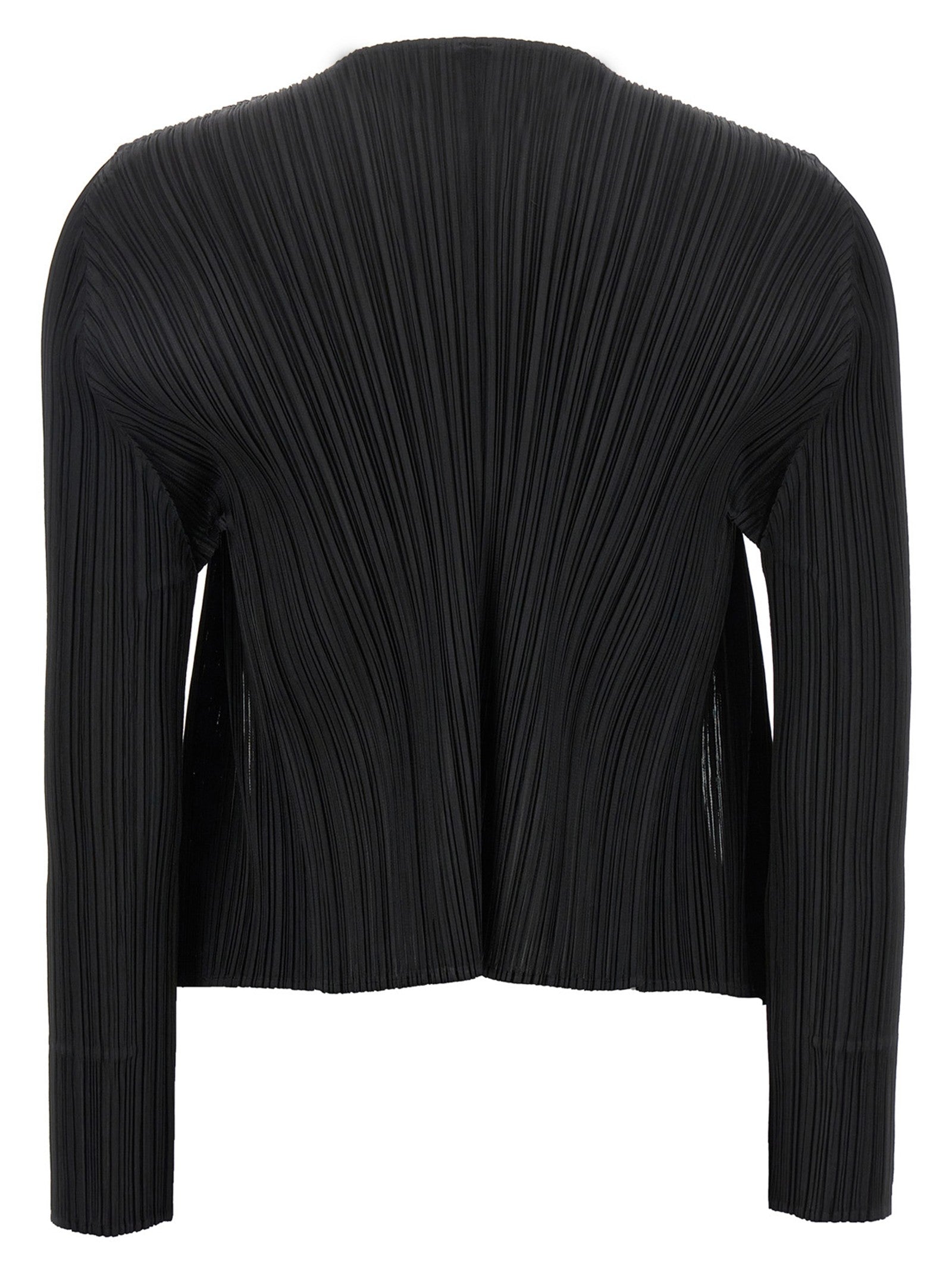Pleats Please Issey Miyake Monthly Colors: June Cardigan Black