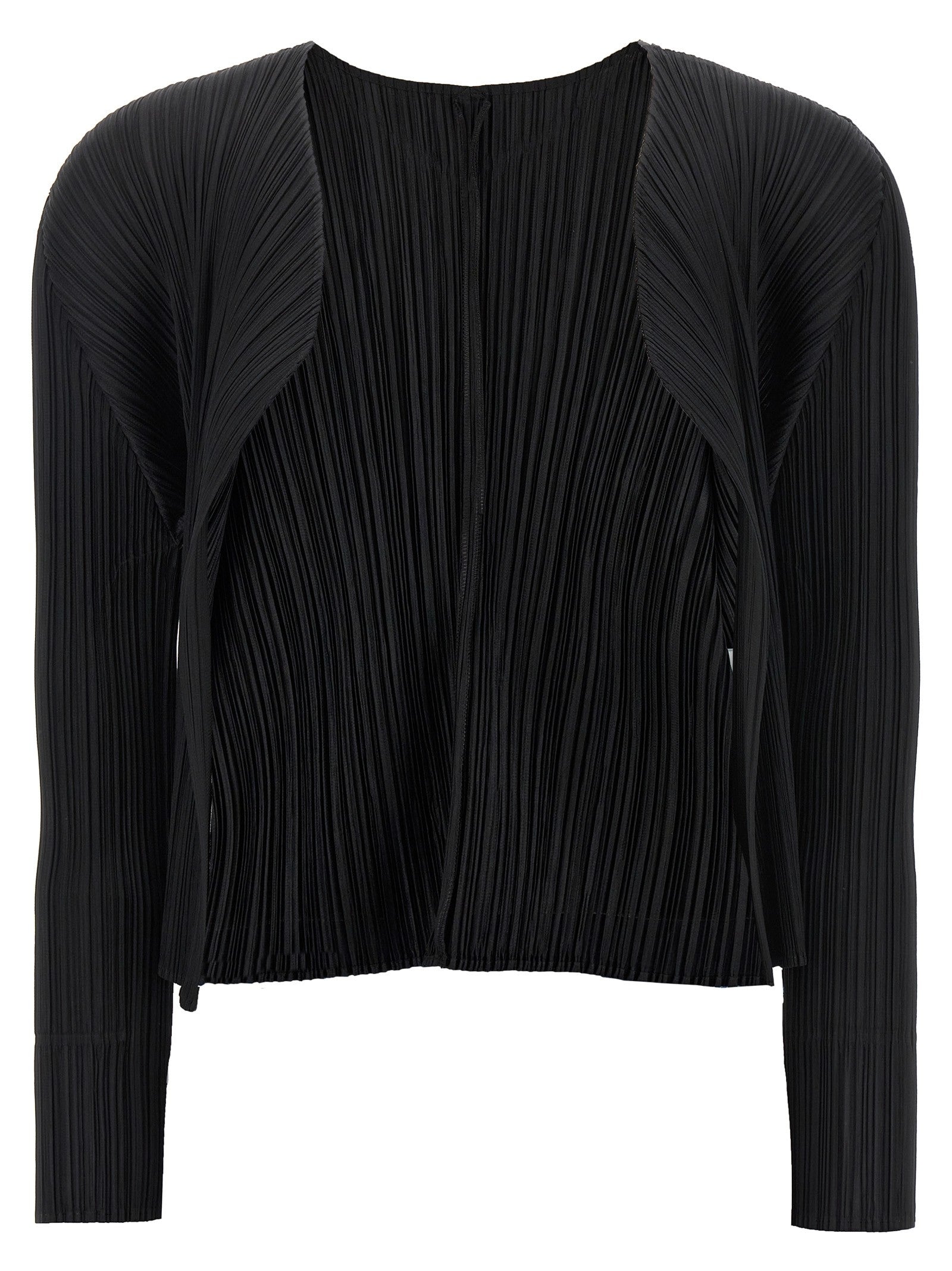 Pleats Please Issey Miyake Monthly Colors: June Cardigan Black