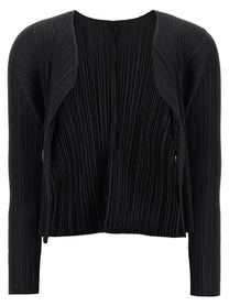Pleats Please Issey Miyake Monthly Colors: June Cardigan Black