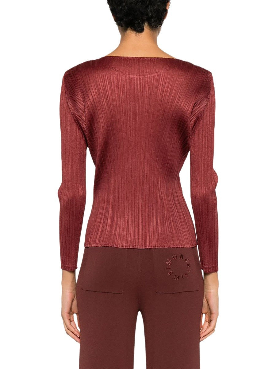 Pleats Please Issey Miyake Women's Monthly Colors Shirt Red Pleats Please Issey Miyake