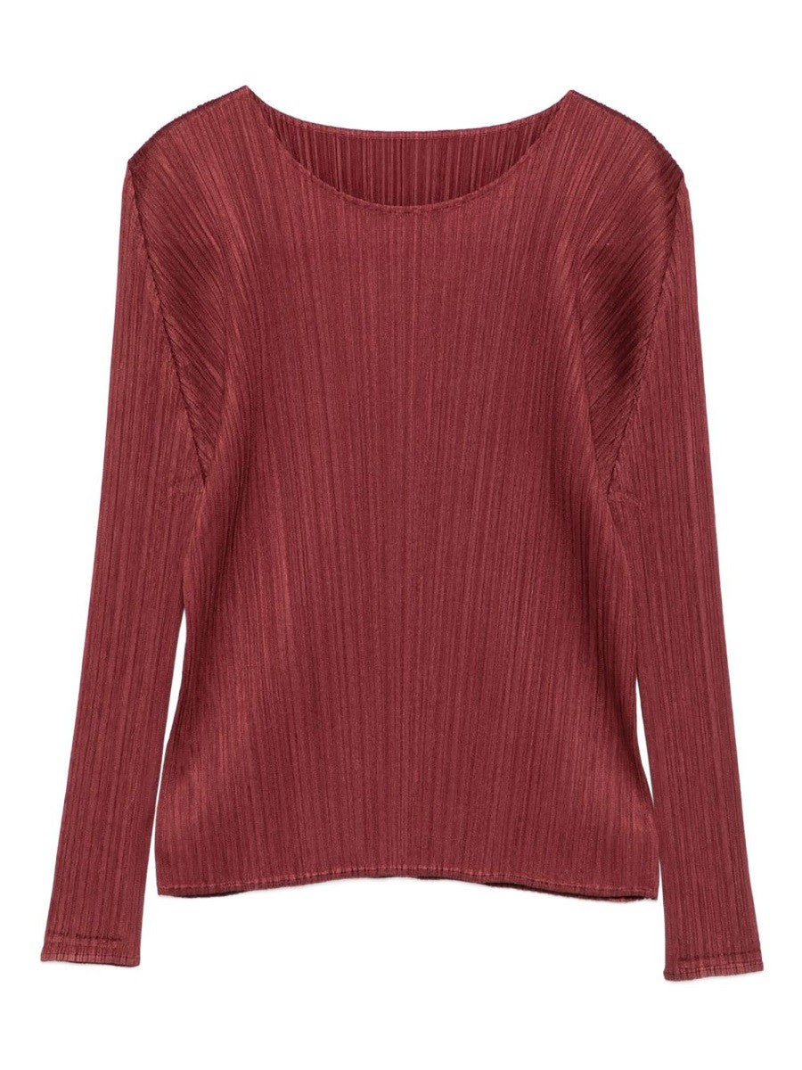 Pleats Please Issey Miyake Women's Monthly Colors Shirt Red Pleats Please Issey Miyake