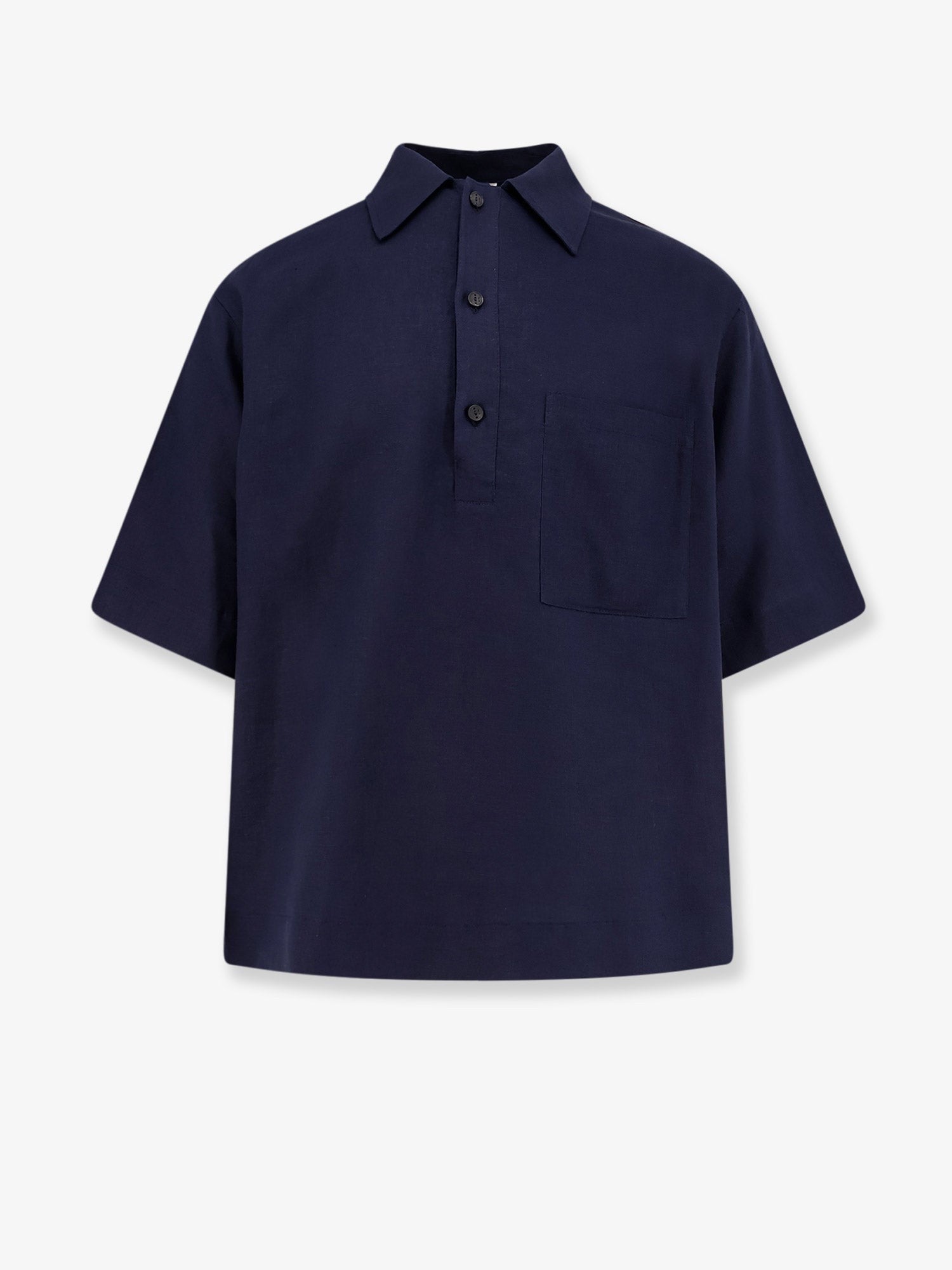 Hevo Men's Montursi Linen and Viscose Shirt Blue Hevo