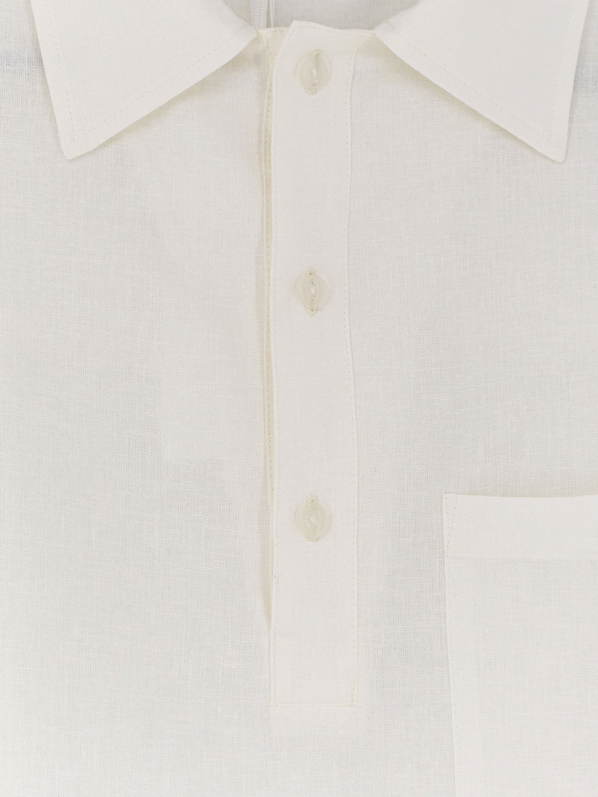 Hevò Men's Montursi Linen and Viscose Shirt White