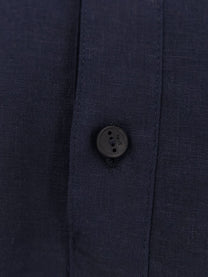 Hevo Men's Montursi Linen and Viscose Shirt Blue Hevo