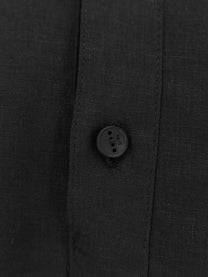 Hevò Men's Montursi Linen and Viscose Shirt Black