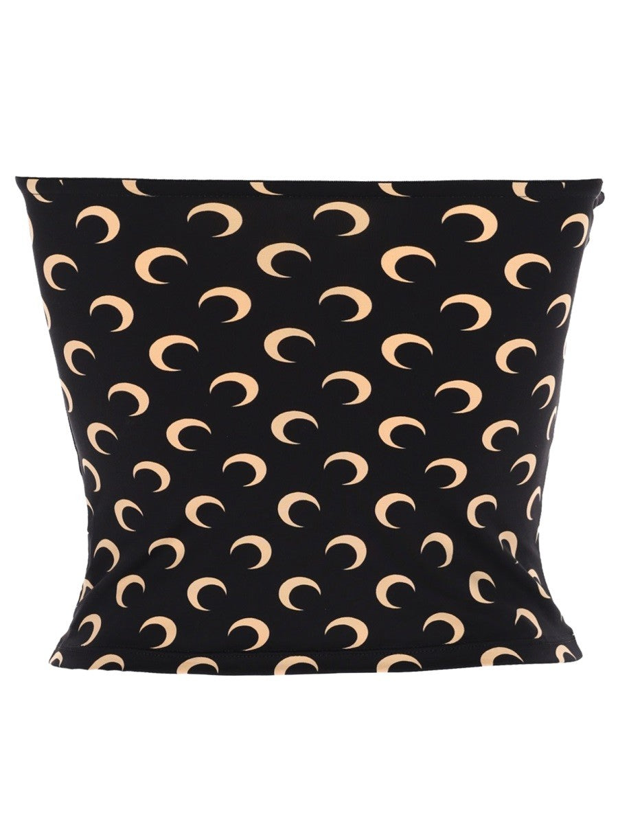 Marine Serre Women's Moon Bustier Top Black