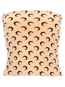 Marine Serre Women's Moon Bustier Top Beige