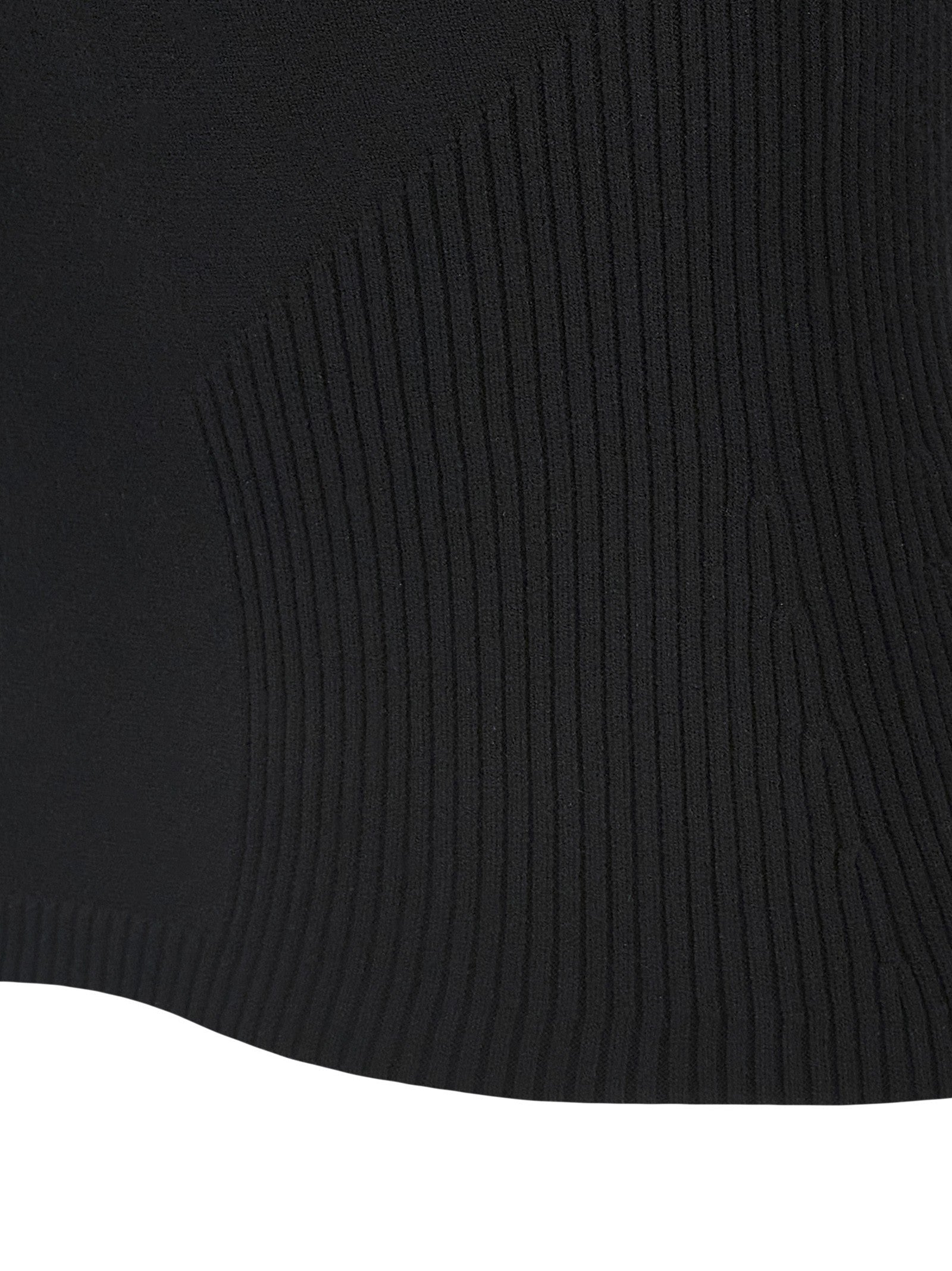 Marine Serre Moon Jewelry Knit Open Neck Top Black