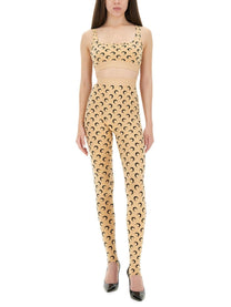 Marine Serre Women's Moon Leggings Beige