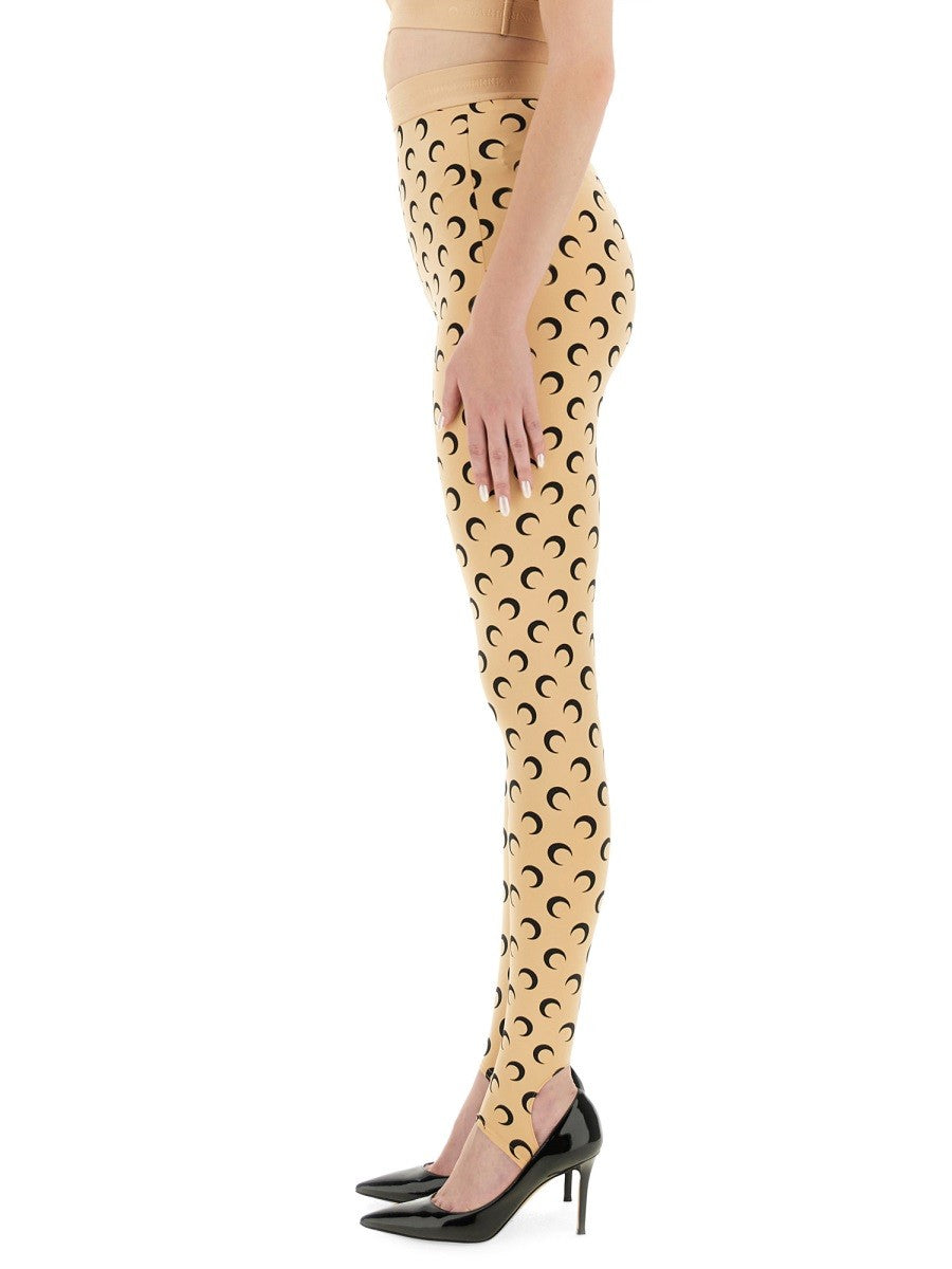 Marine Serre Women's Moon Leggings Beige