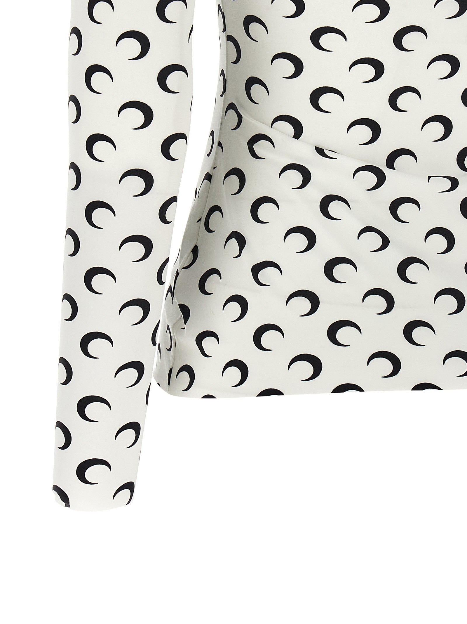 Marine Serre Moon Printed Jersey Second Skin Shirt White