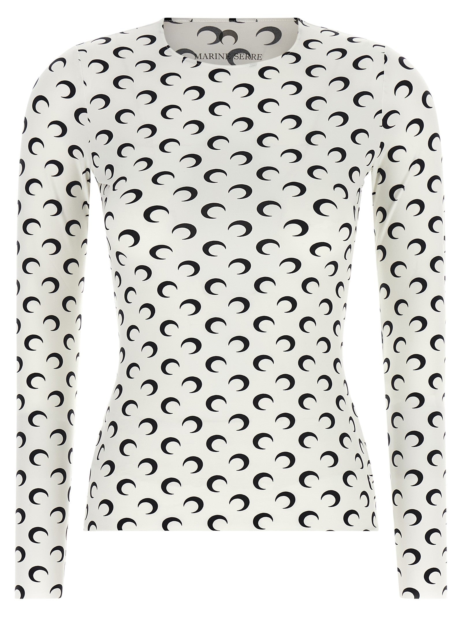 Marine Serre Moon Printed Jersey Second Skin Shirt White