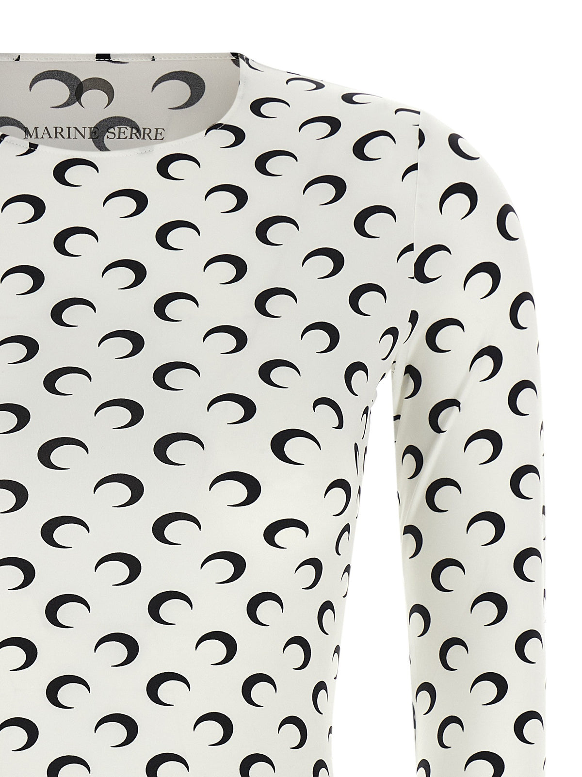 Marine Serre Moon Printed Jersey Second Skin Shirt White
