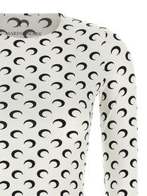 Marine Serre Moon Printed Jersey Second Skin Shirt White
