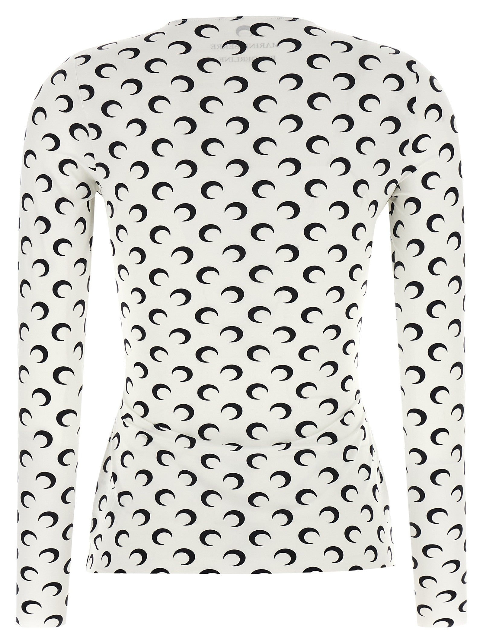 Marine Serre Moon Printed Jersey Second Skin Shirt White