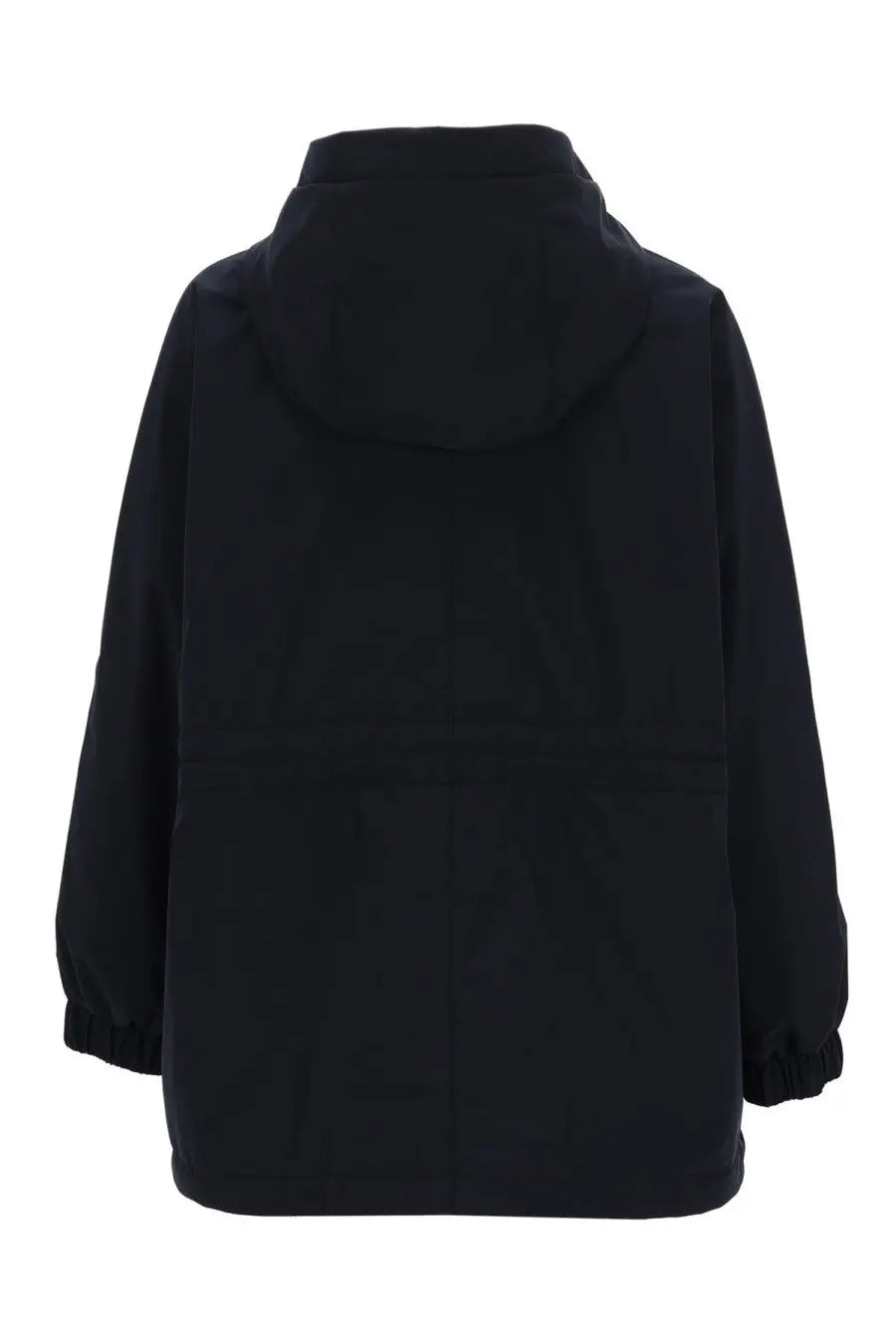 MooRER women’s galilea stp jacket blue black hooded minimalist design with elastic cuffs
