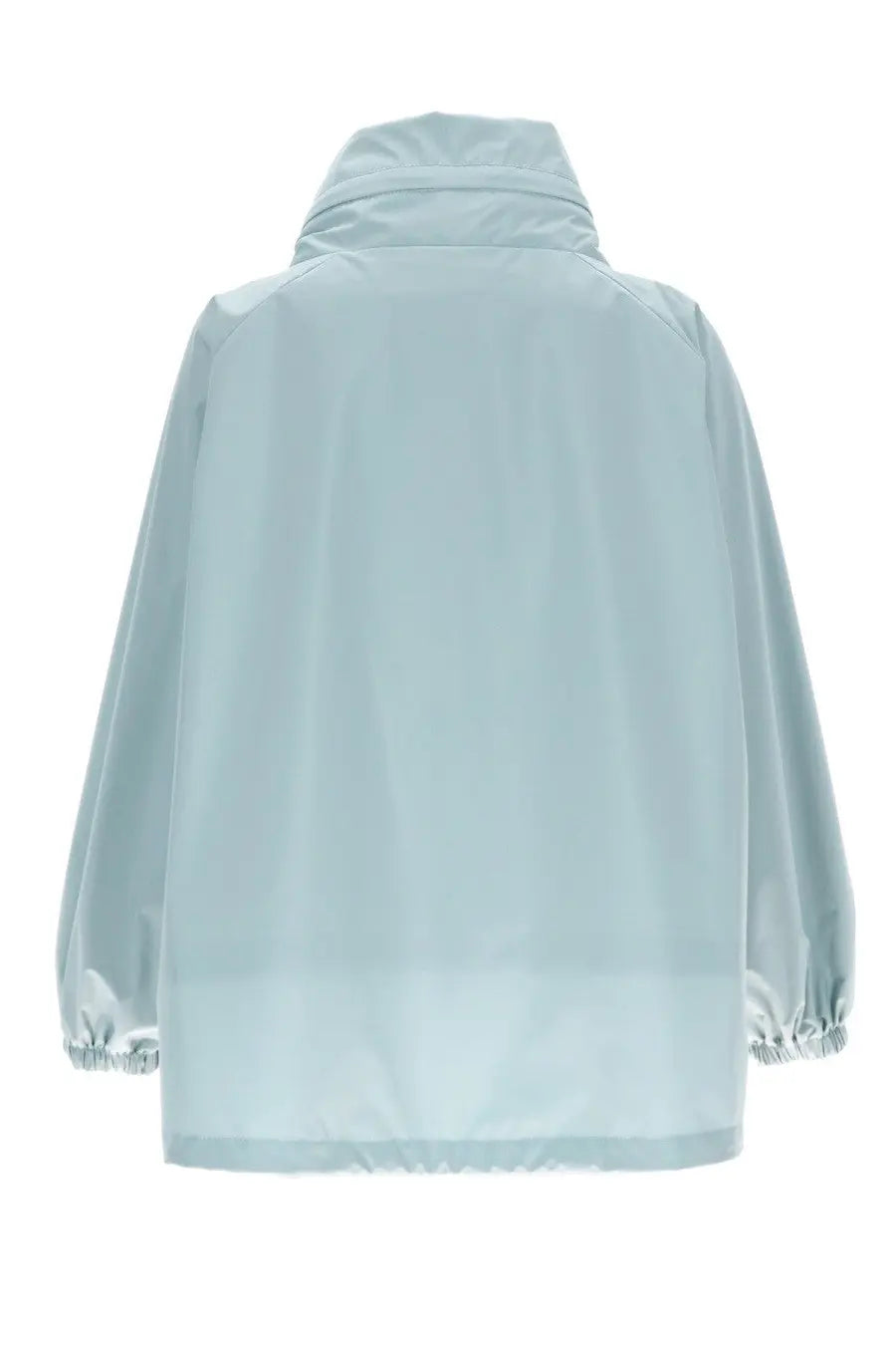 MooRER women’s jacket Lehua Stp blue light blue glossy nylon raincoat with high collar and elasticated cuffs