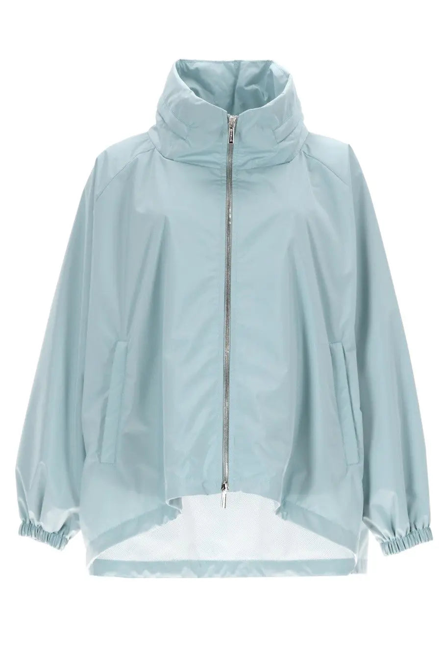 MooRER women’s jacket Lehua Stp blue light blue lightweight nylon jacket with high collar and elastic cuffs