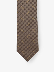 Gucci Men's Morset Silk Tie Beige