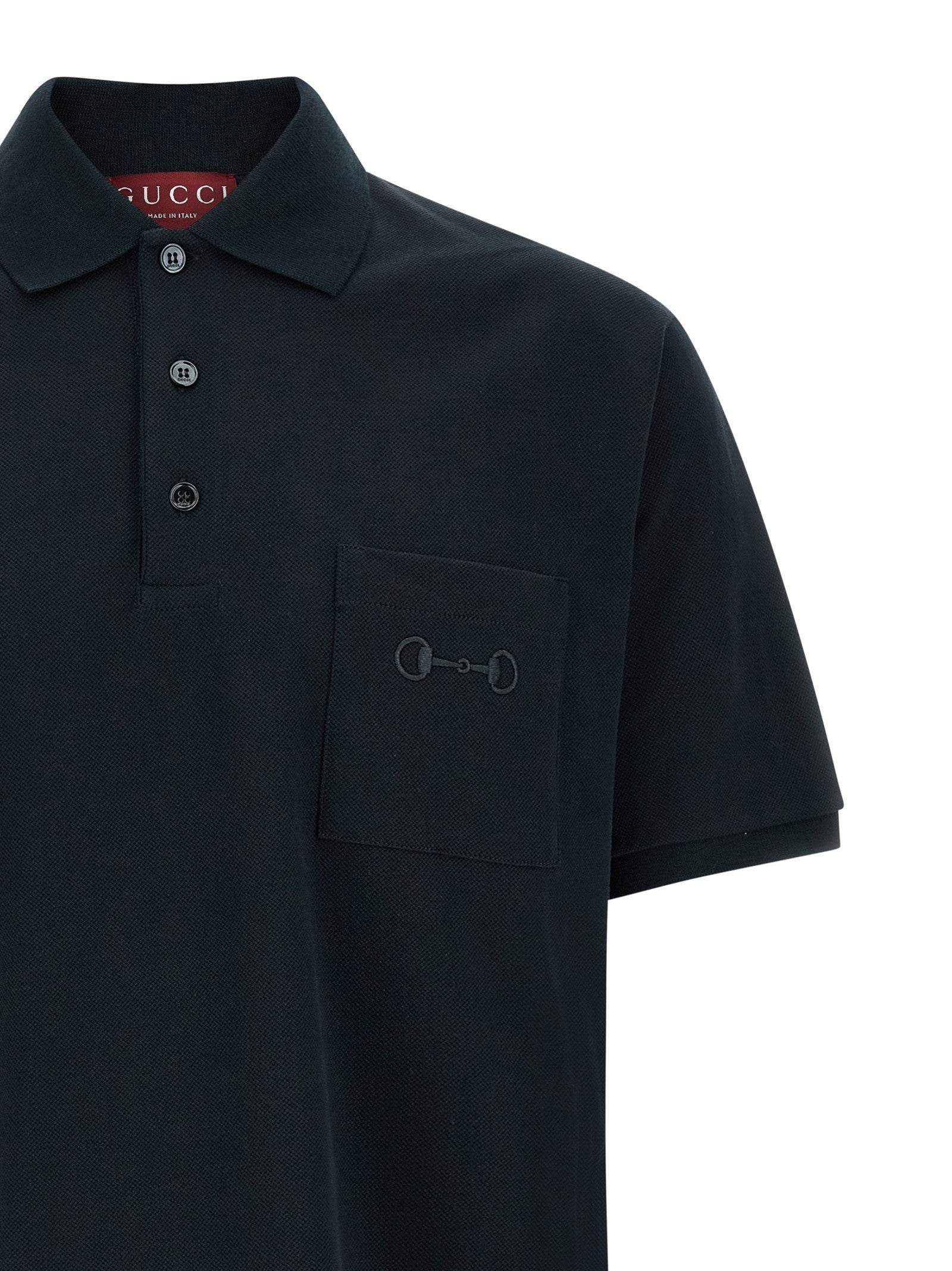 Gucci Morsetto Embroidery Polo Shirt Blue