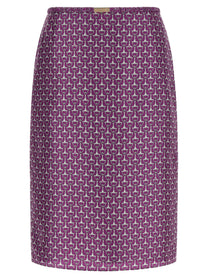 Gucci Morsetto Print Skirt Purple