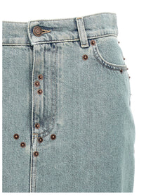 MOSCHINO - MOSCHINO - Rivets denim skirt - Women’s Bottoms