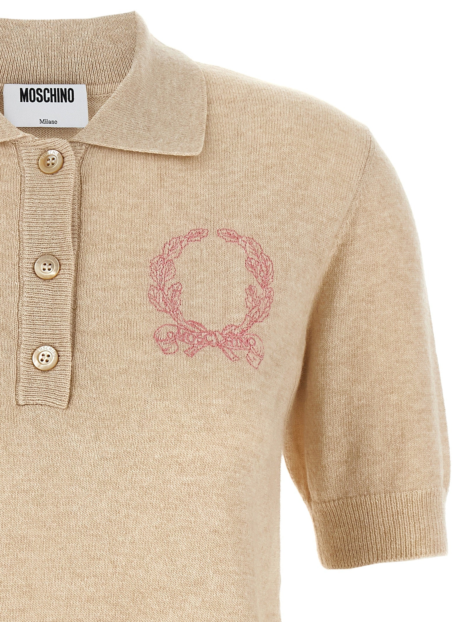 MOSCHINO - MOSCHINO - Polo embroidery sweater - Women’s Knitwear
